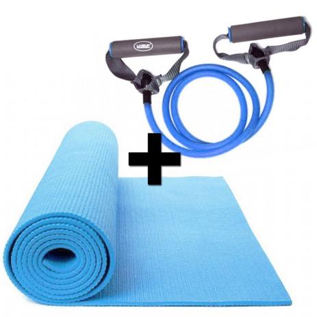 Kit Pilates com Colchonete em Eva + Extensor Elastico Azul Tensao Forte Liveup Menor preço em Kit Pilates com Colchonete em Eva + Extensor Elastico Azul Tensao Forte Liveup