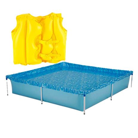 Kit Piscina 1500 Litros 001003 + Colete Boia Inflável Infantil Amarelo-1822- Mor Menor preço em Kit Piscina 1500 Litros 001003 + Colete Boia Inflável Infantil Amarelo-1822- Mor