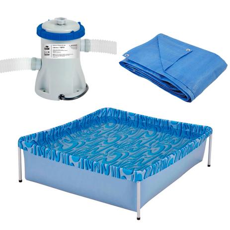 Kit Piscina 400 Litros 001000 - Mor+ Lona+ Bomba de Filtragem 1250l/h- Belfix Menor preço em Kit Piscina 400 Litros 001000 - Mor+ Lona+ Bomba de Filtragem 1250l/h- Belfix