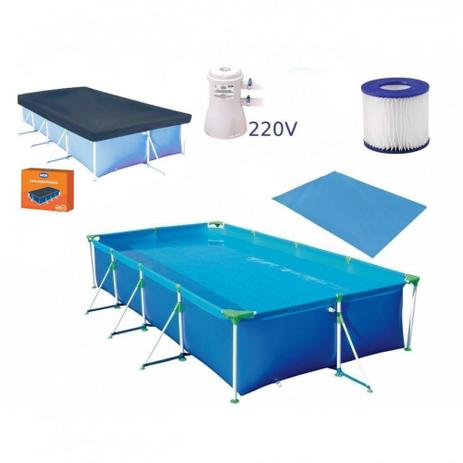 Kit Piscina 6200 L Premium + Capa + Forro e Bomba Filtro 220v 2200 L/H Mor Menor preço em Kit Piscina 6200 L Premium + Capa + Forro e Bomba Filtro 220v 2200 L/H Mor