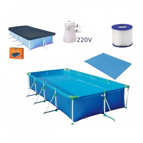 Kit Piscina 6200 L Premium + Capa + Forro e Bomba Filtro 220v 3600 L/H Mor Menor preço em Kit Piscina 6200 L Premium + Capa + Forro e Bomba Filtro 220v 3600 L/H Mor