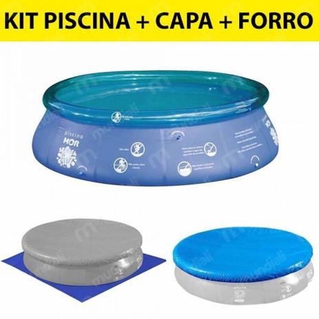 Kit Piscina Inflavel 2400 Litros + Capa e Forro em Rafia Mor Menor preço em Kit Piscina Inflavel 2400 Litros + Capa e Forro em Rafia Mor