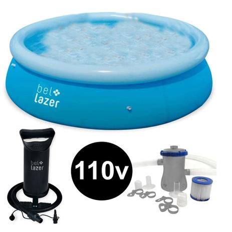 Kit Piscina Inflável Bel Life 4.600 L + Filtro 110v + Bomba Inflar Manual - Bel Lazer - Belfix Menor preço em Kit Piscina Inflável Bel Life 4.600 L + Filtro 110v + Bomba Inflar Manual - Bel Lazer - Belfix