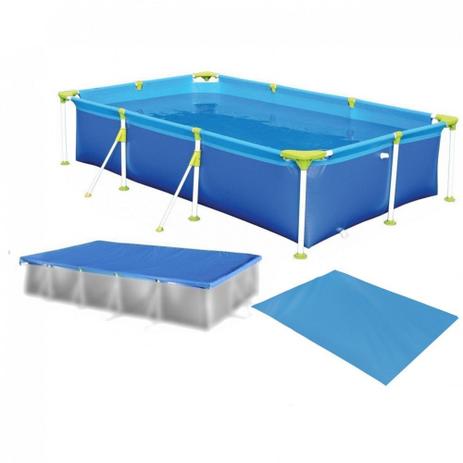 Kit Piscina Premium 2500 L + Capa e Forro em Rafia Mor Menor preço em Kit Piscina Premium 2500 L + Capa e Forro em Rafia Mor