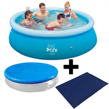 Kit Piscina Redonda Inflavel 2300 L + Capa + Forro Belfix Bel Menor preço em Kit Piscina Redonda Inflavel 2300 L + Capa + Forro Belfix Bel