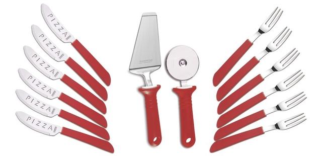Kit Pizza 14pcs Tramontina - Vermelho Menor preço em Kit Pizza 14pcs Tramontina - Vermelho