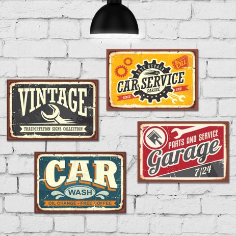 Kit Placa Decorativa MDF Garagem Vintage 30x40 - Quartinhos Menor preço em Kit Placa Decorativa MDF Garagem Vintage 30x40 - Quartinhos