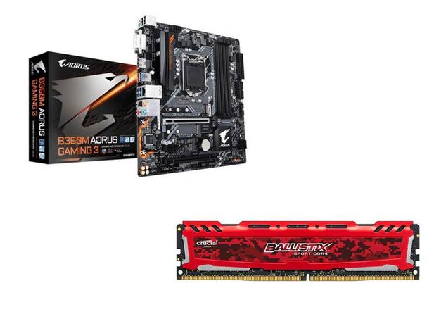 Kit Placa Mãe Gigabyte Aorus Gaming 3 B360M + 01 Memoria 8Gb 2400Mhz Crucial Red - Intel/gigabyte/crucial é boa?