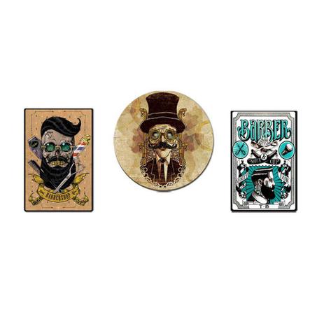 Kit Placas Decorativas Barbearia - 3 placas - Cia Laser Menor preço em Kit Placas Decorativas Barbearia - 3 placas - Cia Laser