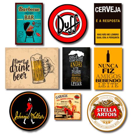 Kit Placas Decorativas Bebidas Frases Mdf - 9 Placas - Art print Menor preço em Kit Placas Decorativas Bebidas Frases Mdf - 9 Placas - Art print