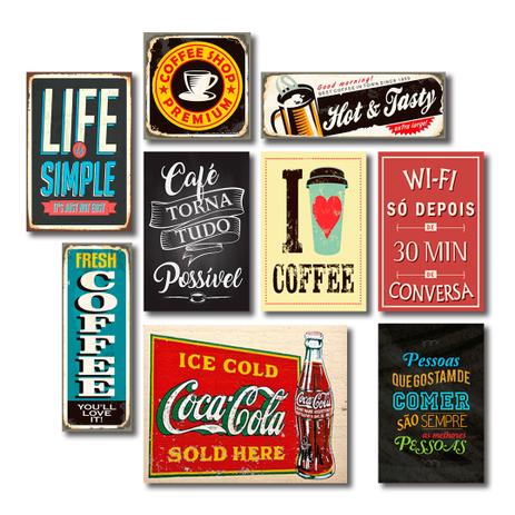 Kit Placas Decorativas Cozinha Frases Mdf - 9 Placas - Art Print Menor preço em Kit Placas Decorativas Cozinha Frases Mdf - 9 Placas - Art Print