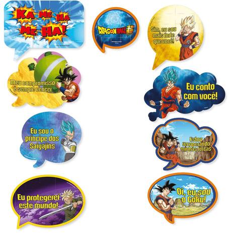 Kit Placas Decorativas Dragon Ball Super 09 unidades Festcolor - Festabox é ruim? Kit Placas Decorativas Dragon Ball Super 09 unidades Festcolor - Festabox é boa?