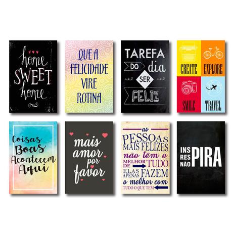 Kit Placas Decorativas Frases Mdf - 8 Placas - Art Print Menor preço em Kit Placas Decorativas Frases Mdf - 8 Placas - Art Print