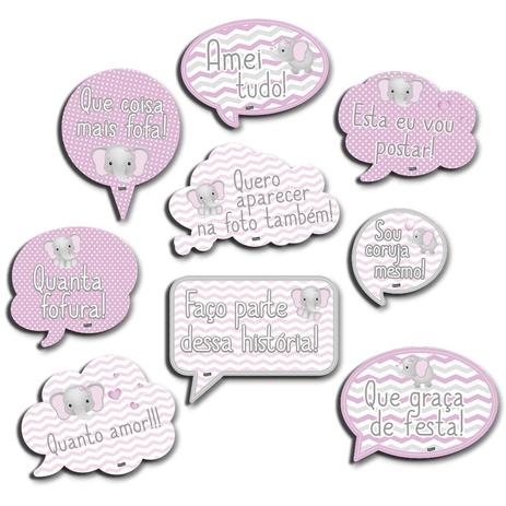 Kit Plaquinhas Decorativas Elefantinha 09 unidades Festcolor - Festabox Menor preço em Kit Plaquinhas Decorativas Elefantinha 09 unidades Festcolor - Festabox
