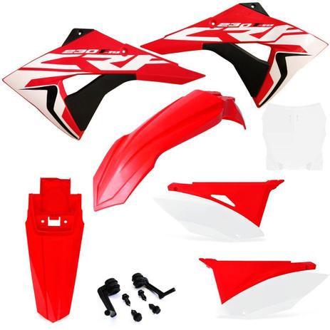Kit Plástico Biker Elite Honda Crf 230 2008 a 2019 Com Number Plate e Adesivos Menor preço em Kit Plástico Biker Elite Honda Crf 230 2008 a 2019 Com Number Plate e Adesivos
