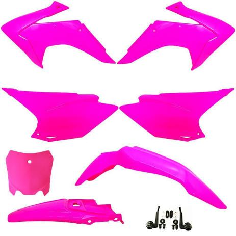 Kit Plástico Completo Avtec Crf 230 Rosa Com Number Plate Menor preço em Kit Plástico Completo Avtec Crf 230 Rosa Com Number Plate