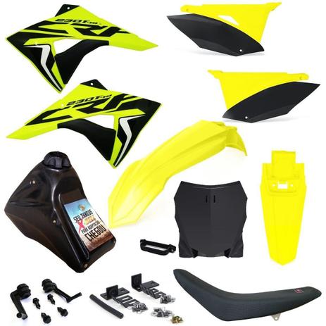 Kit Plástico Completo Crf 230 Adaptável Xr 250 Tornado Xr 200 Number - Biker/x-cell Menor preço em Kit Plástico Completo Crf 230 Adaptável Xr 250 Tornado Xr 200 Number - Biker/x-cell