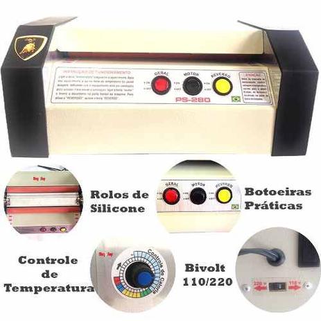 Kit Plastificadora Ps280 + Polaseal Sendo: 400 A4 + 400 Rg - Gold maquina Menor preço em Kit Plastificadora Ps280 + Polaseal Sendo: 400 A4 + 400 Rg - Gold maquina