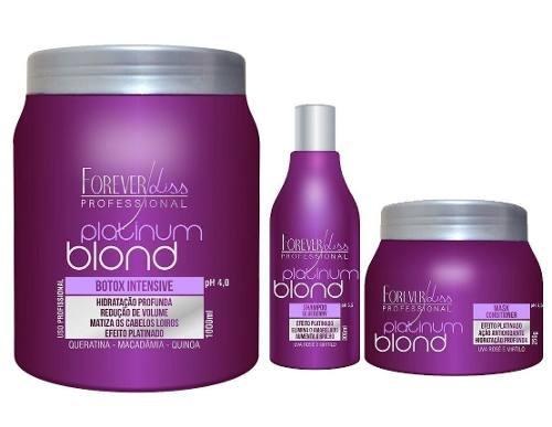 Kit Platinum Blond Máscara, Shampoo, Botox 1kg Forever Liss Menor preço em Kit Platinum Blond Máscara, Shampoo, Botox 1kg Forever Liss