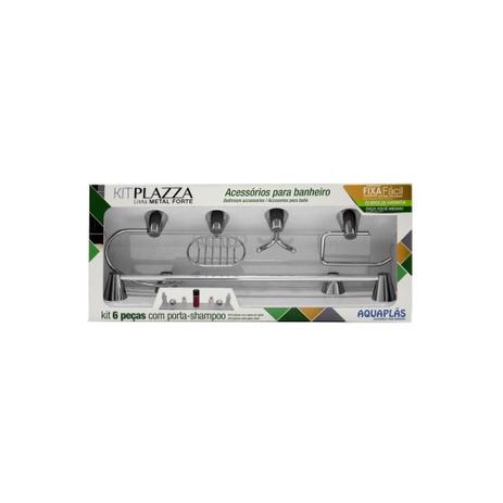 Kit Plazza 6 Peças Metal Cromado - Aquaplás Menor preço em Kit Plazza 6 Peças Metal Cromado - Aquaplás