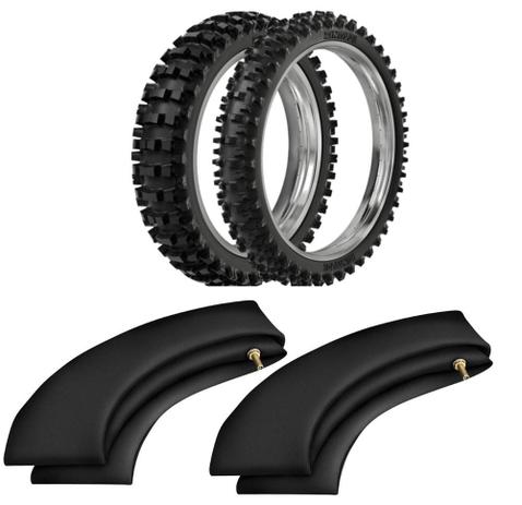Kit Pneu Cross Trilha 70/100-17 + 90/100-14 Rmx35 Rinaldi + Camaras Menor preço em Kit Pneu Cross Trilha 70/100-17 + 90/100-14 Rmx35 Rinaldi + Camaras
