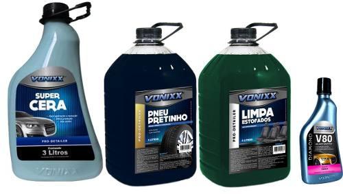 Kit Pneu Pretinho Limpa Estofados E Super Cera V80 Vonixx Menor preço em Kit Pneu Pretinho Limpa Estofados E Super Cera V80 Vonixx