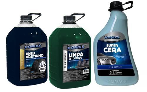 Kit Pneu Pretinho Limpa Estofados E Super Cera Vonixx Menor preço em Kit Pneu Pretinho Limpa Estofados E Super Cera Vonixx