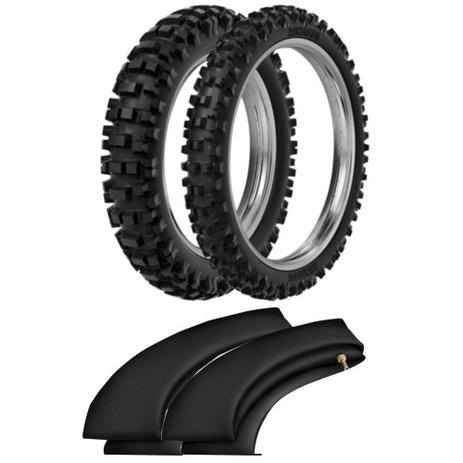 Kit Pneu Trilha Klx 300 100/100-18 + 80/100-21 Rmx35 Rinaldi Menor preço em Kit Pneu Trilha Klx 300 100/100-18 + 80/100-21 Rmx35 Rinaldi