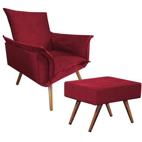 Kit Poltrona Betina Luxo e Puff Charme Animale Marsalla - Casa chick Menor preço em Kit Poltrona Betina Luxo e Puff Charme Animale Marsalla - Casa chick