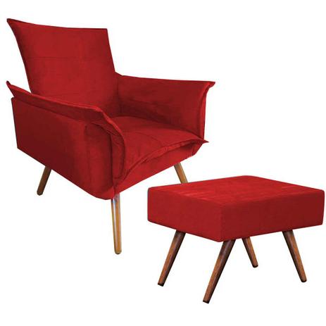 Kit Poltrona Betina Luxo e Puff Charme Animale Vermelho - Casa chick Menor preço em Kit Poltrona Betina Luxo e Puff Charme Animale Vermelho - Casa chick