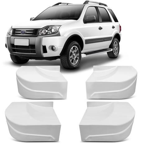 Kit Ponteira Estribo Lateral Combat Ecosport 03 a 12 ABS 4 Peças Branco - Ck Menor preço em Kit Ponteira Estribo Lateral Combat Ecosport 03 a 12 ABS 4 Peças Branco - Ck