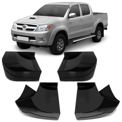 Kit Ponteira Estribo Lateral Combat Hilux 07 a 15 Cabine Dupla ABS 4 Peças Preto - Ck Menor preço em Kit Ponteira Estribo Lateral Combat Hilux 07 a 15 Cabine Dupla ABS 4 Peças Preto - Ck