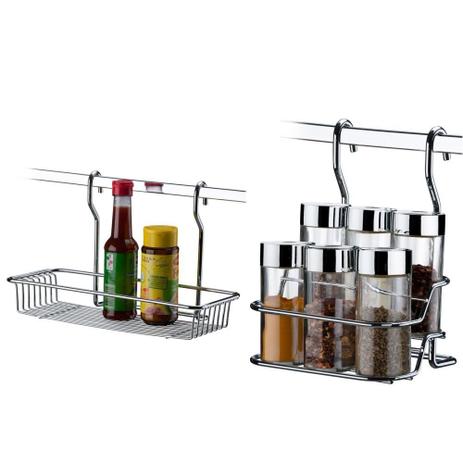 Kit Porta Condimentos e Suporte temperos para barra de Cozinha - Future Menor preço em Kit Porta Condimentos e Suporte temperos para barra de Cozinha - Future