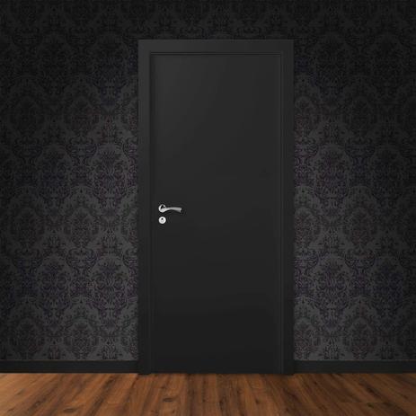 Kit Porta de Madeira Lisa Laqueada 210cmx80cm Moldufama Esquerda Preto Menor preço em Kit Porta de Madeira Lisa Laqueada 210cmx80cm Moldufama Esquerda Preto