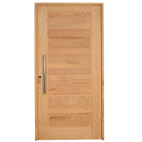 Kit Porta de Madeira Pivotante Frisada 214cmx97cmx12cm Paris Esel Natural Menor preço em Kit Porta de Madeira Pivotante Frisada 214cmx97cmx12cm Paris Esel Natural