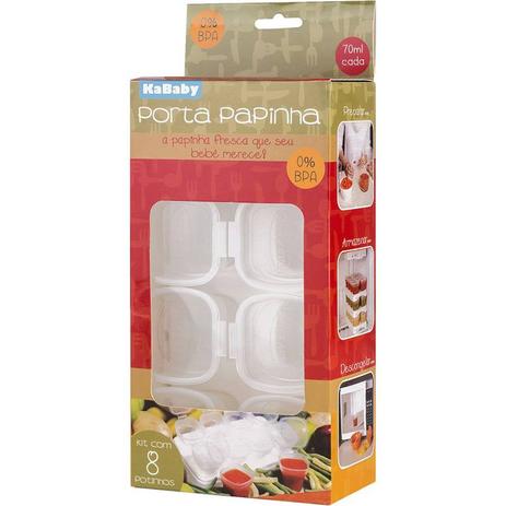 Kit Porta Papinha 8 un. 70ml Kababy Menor preço em Kit Porta Papinha 8 un. 70ml Kababy