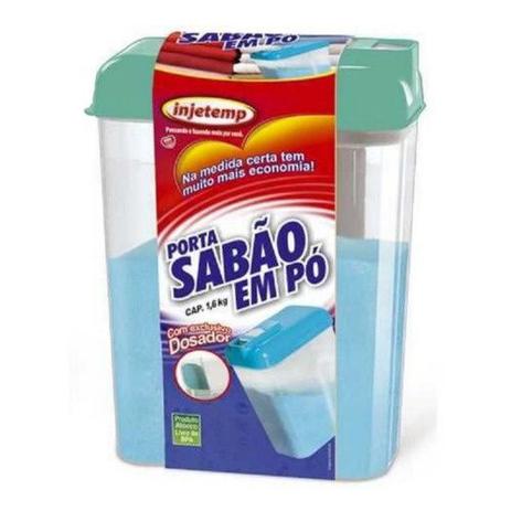 Kit Porta Sabão Em Pó Dosador 1,6kg + 1kg Lavagem De Roupas - INJETEMP Menor preço em Kit Porta Sabão Em Pó Dosador 1,6kg + 1kg Lavagem De Roupas - INJETEMP