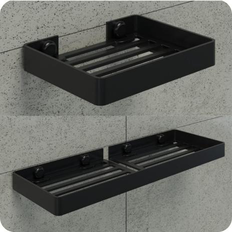 Kit Porta Sabonete e Shampoo Parede Para Banheiro Preto Plus - MetalCromo é boa?
