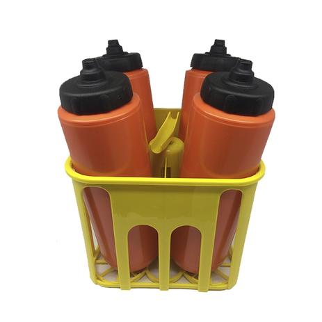 Kit Porta Squeeze 4x4 Amarela com 4 Squeeze s/ logo Laranja Preto Rythmoon Menor preço em Kit Porta Squeeze 4x4 Amarela com 4 Squeeze s/ logo Laranja Preto Rythmoon