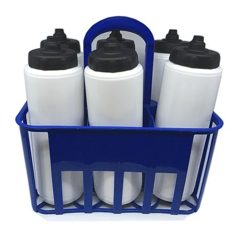 Kit Porta Squeeze Azul com 6 Squeeze s/ logo Branco/Preto Rythmoon Menor preço em Kit Porta Squeeze Azul com 6 Squeeze s/ logo Branco/Preto Rythmoon