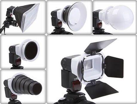 Kit Portátil para Flash FGA-K8 com 6 Modificadores - Worldview Menor preço em Kit Portátil para Flash FGA-K8 com 6 Modificadores - Worldview