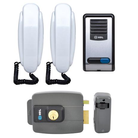 Kit Porteiro Eletrônico 2 Pontos Com Fechadura HDL Para Portão Externa Abertura para Dentro Menor preço em Kit Porteiro Eletrônico 2 Pontos Com Fechadura HDL Para Portão Externa Abertura para Dentro