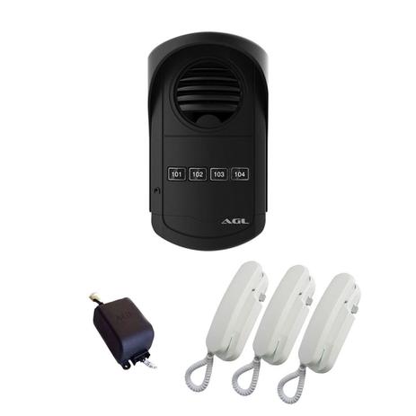 Kit Porteiro Eletrônico Coletivo AGL 4 Pontos S300 + 3 Interfones Menor preço em Kit Porteiro Eletrônico Coletivo AGL 4 Pontos S300 + 3 Interfones