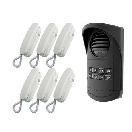 Kit Porteiro Eletrônico Coletivo AGL 8 Pontos S300 + 6 Interfones AGL Menor preço em Kit Porteiro Eletrônico Coletivo AGL 8 Pontos S300 + 6 Interfones AGL