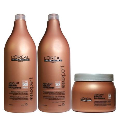 Kit Pós Química Loréal Professionnel Máscara 500g, Shampoo e Condicionador 1,5L - Loreal Menor preço em Kit Pós Química Loréal Professionnel Máscara 500g, Shampoo e Condicionador 1,5L - Loreal