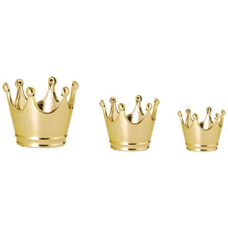 Kit Pote Coroa em Cerâmica Dourado 3Pçs - Mart Menor preço em Kit Pote Coroa em Cerâmica Dourado 3Pçs - Mart