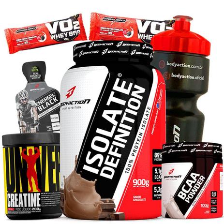 Kit Pra Ficar Forte - Whey Protein Isolado 900g + Creatina Universal 200g + Bcaa Powder Body Action Menor preço em Kit Pra Ficar Forte - Whey Protein Isolado 900g + Creatina Universal 200g + Bcaa Powder Body Action