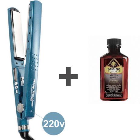 Kit Prancha Nano Titanium Babyliss Pro Tradicional 220v + Oleo De Argan Babyliss Pro 100ml Menor preço em Kit Prancha Nano Titanium Babyliss Pro Tradicional 220v + Oleo De Argan Babyliss Pro 100ml