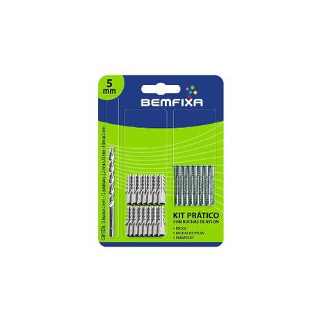 Kit Prático 5mm Parafuso/Bucha/Broca 3370 Bemfixa Menor preço em Kit Prático 5mm Parafuso/Bucha/Broca 3370 Bemfixa