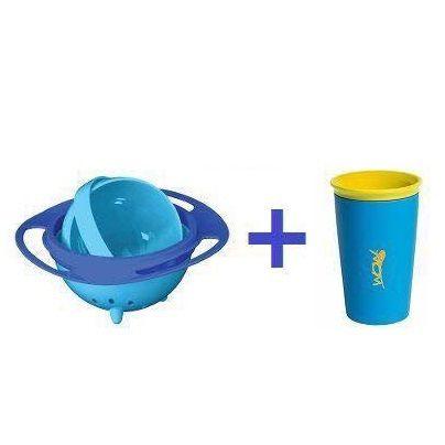 Kit Prato Giratório Anti Derramamento + Copo Treinamento Mágico Infantil Azul - Dc importação Menor preço em Kit Prato Giratório Anti Derramamento + Copo Treinamento Mágico Infantil Azul - Dc importação